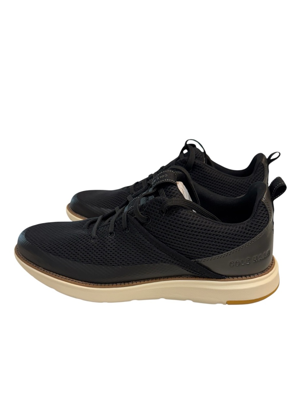 Cole Haan Men's Black Knit Sneakers with Cream Sole
